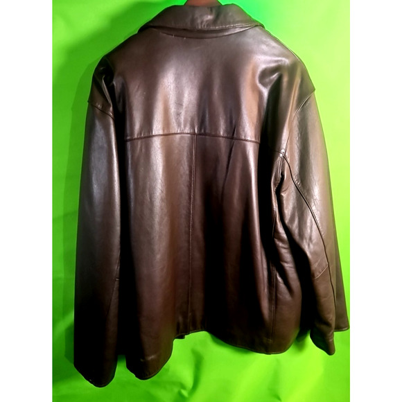 Sean John Leather Jacket XXL Brown Quilted Lined Zip Front Logo NWT Y2K fashion - Picture 5 of 15